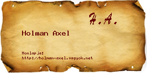 Holman Axel névjegykártya